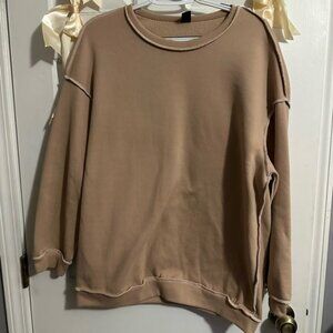 SHEIN Beige Crewneck Top